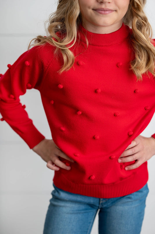 Red PomPom Sweater