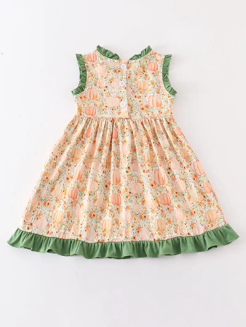 Green Ruffle Pumpkin Dress
