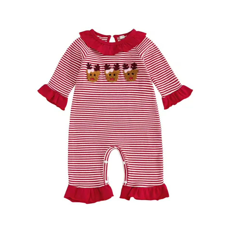 Reindeer Ruffled Romper