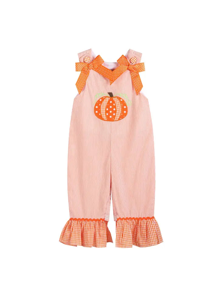 Orange Pumpkin and Bows Playsuit