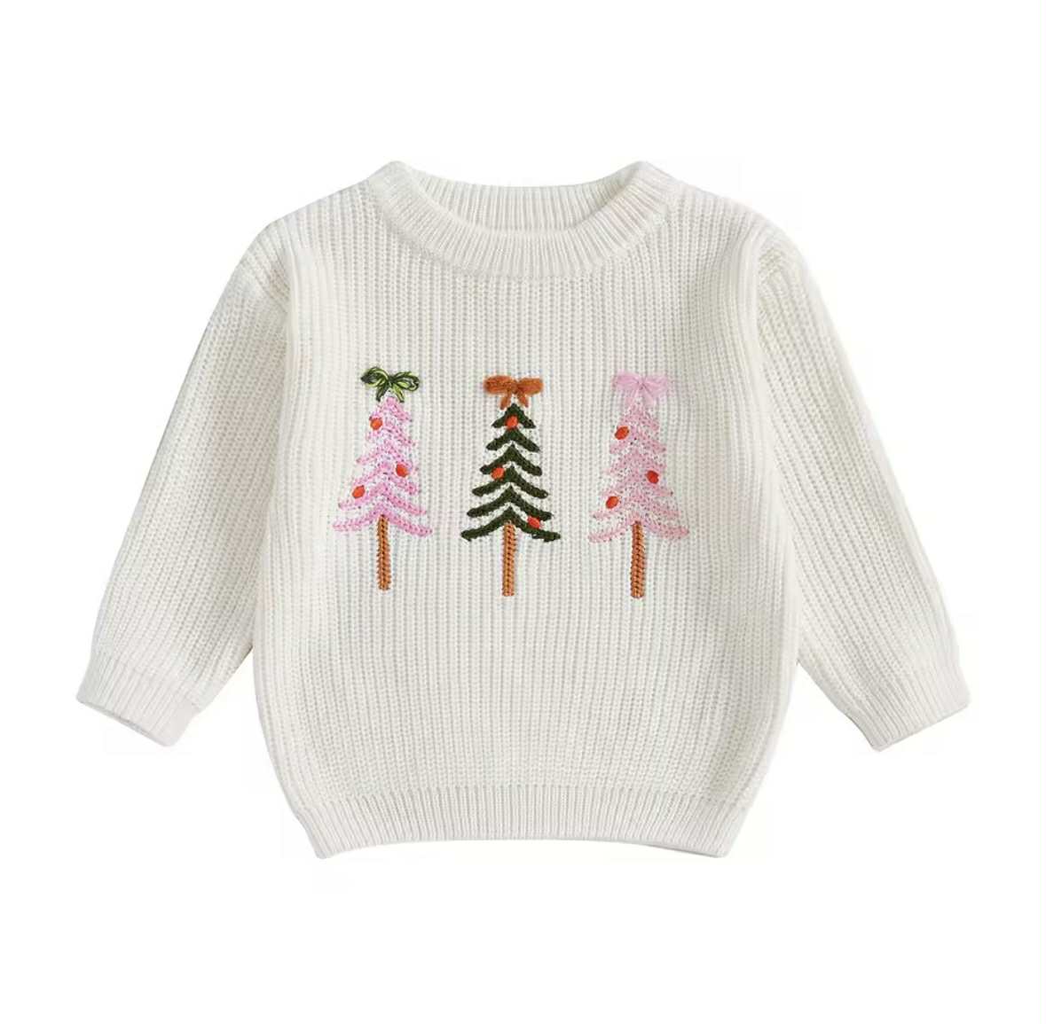 Knit Bow Trees Sweater
