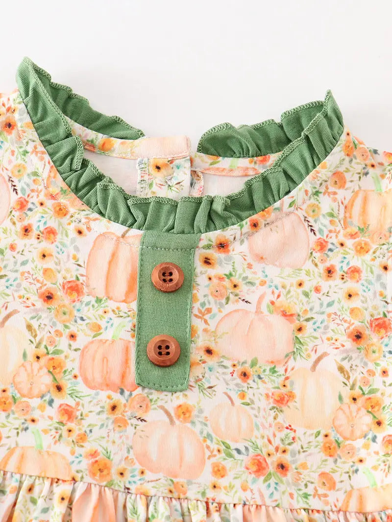 Green Ruffle Pumpkin Dress