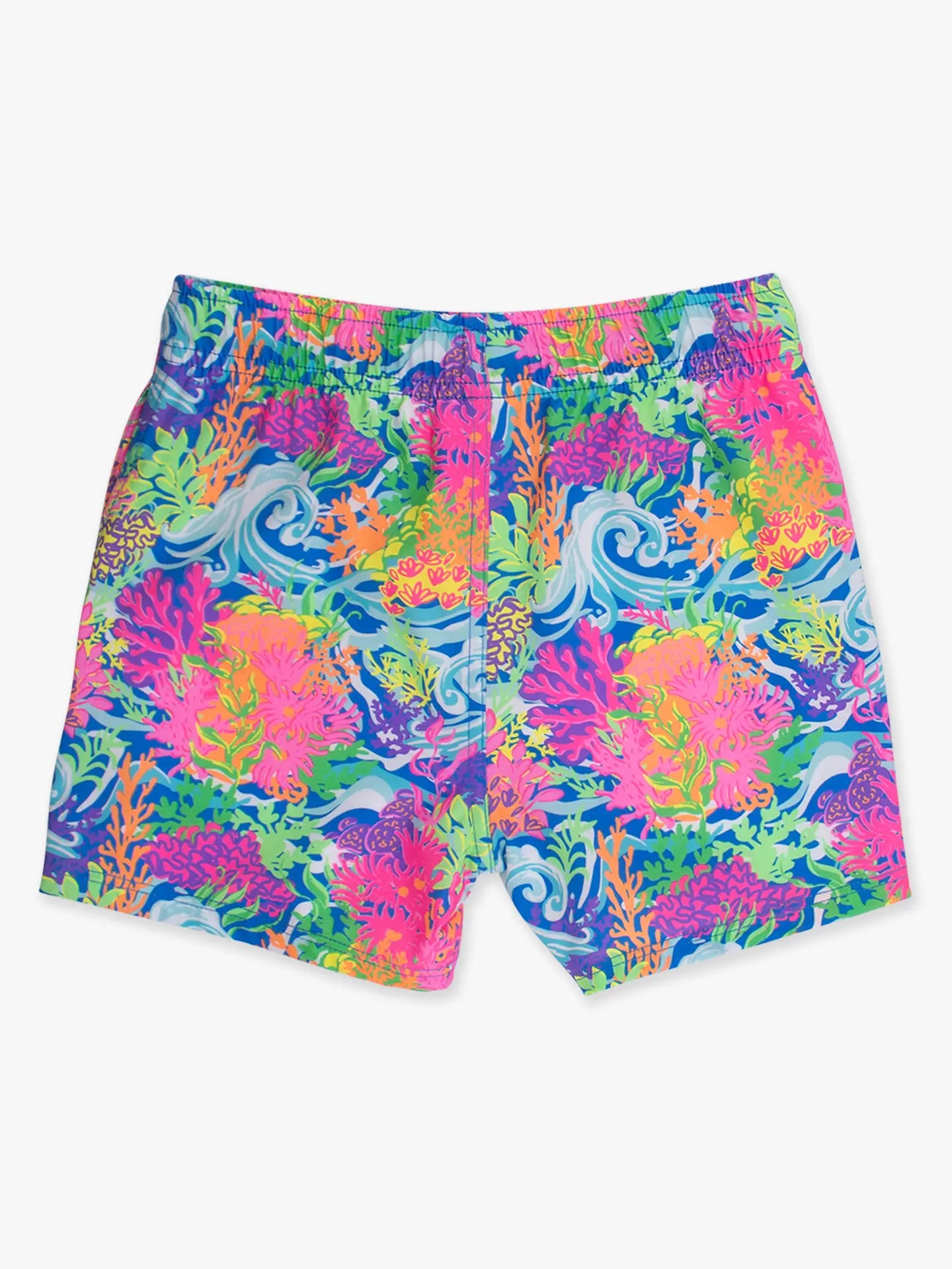 Neon Coral Swim Trunks