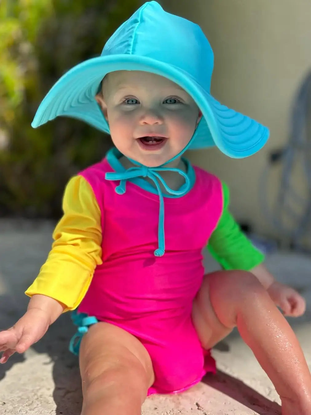Neon Ruffled Butt One Piece