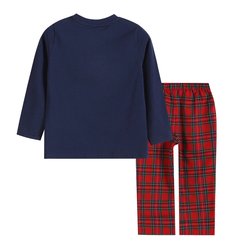 Red Plaid Christmas Tree and Truck Smocked Set