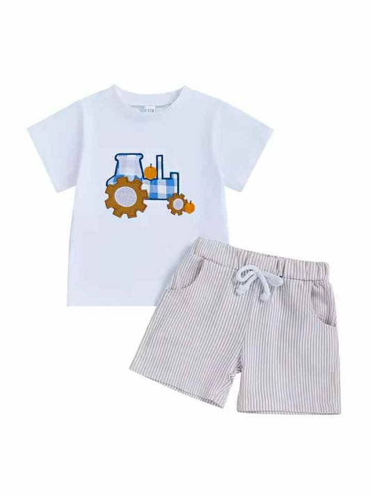 Plaid Tractor Set