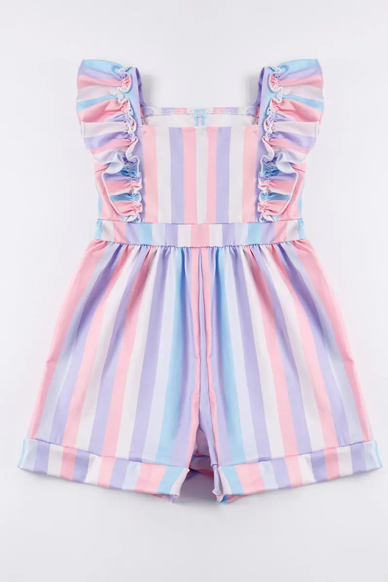 Multicolored Stripe Ruffle Jumpsuit