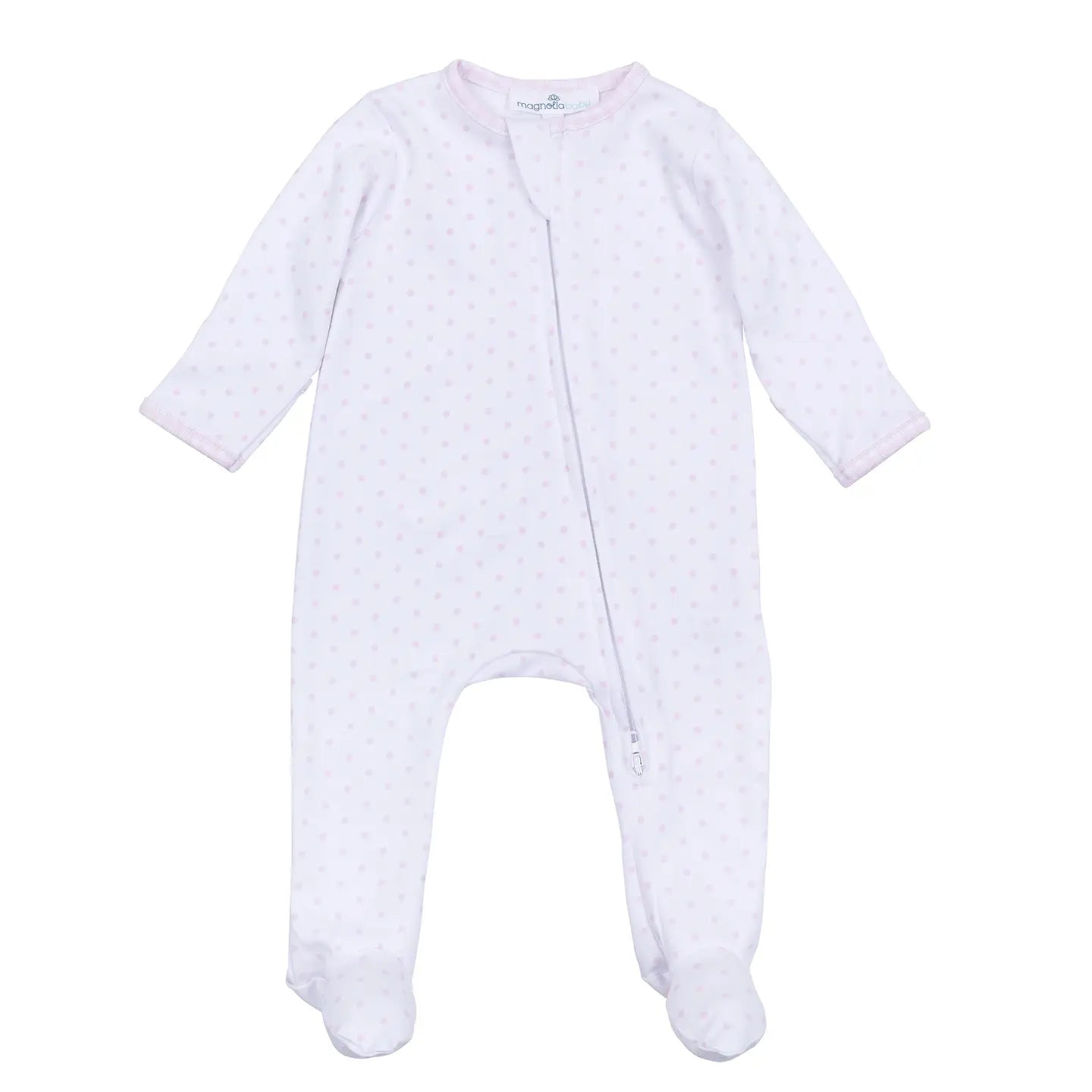 Pink Gingham Dots Footie