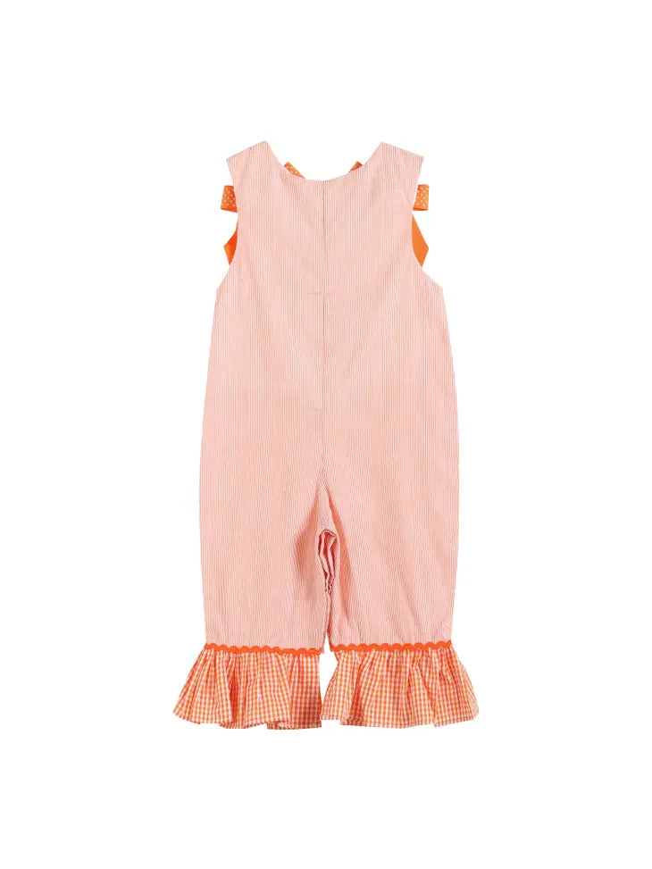 Orange Pumpkin and Bows Playsuit