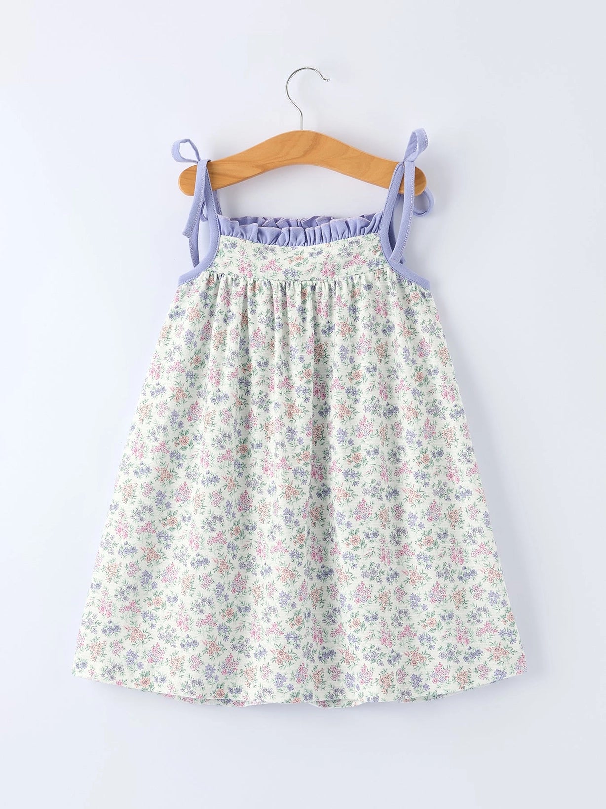 Smocked Purple Floral Dress