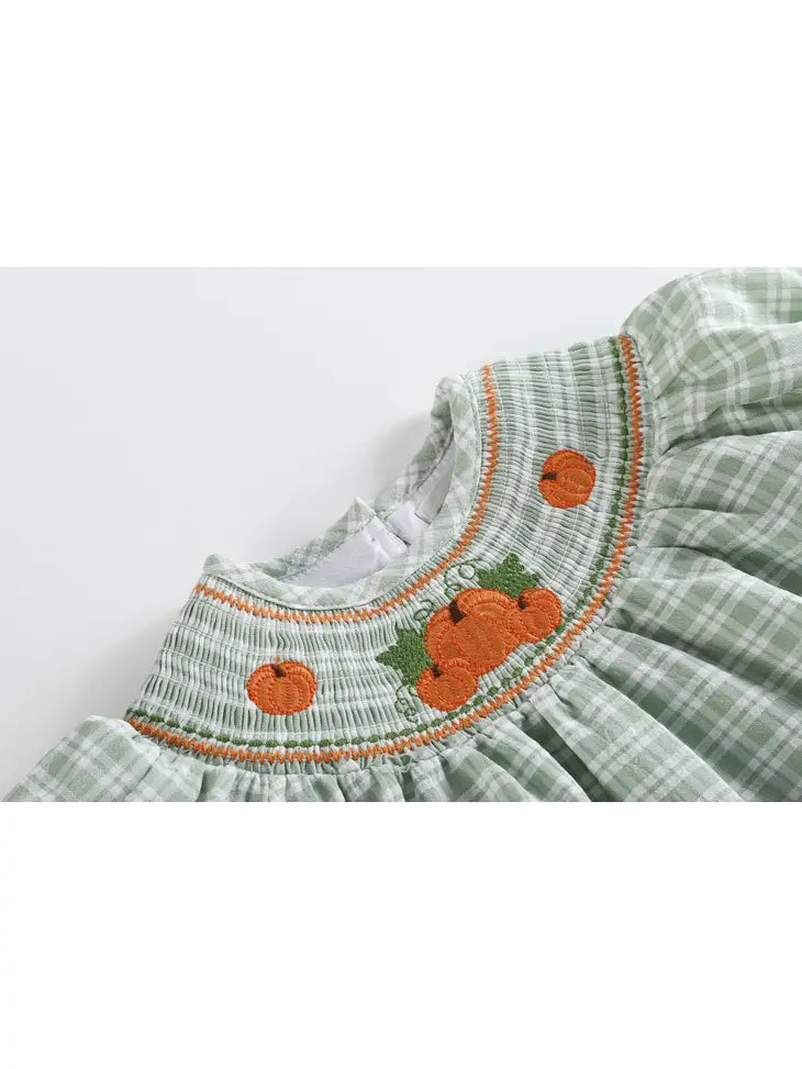 Sage Smocked Pumpkin Bloomers Set
