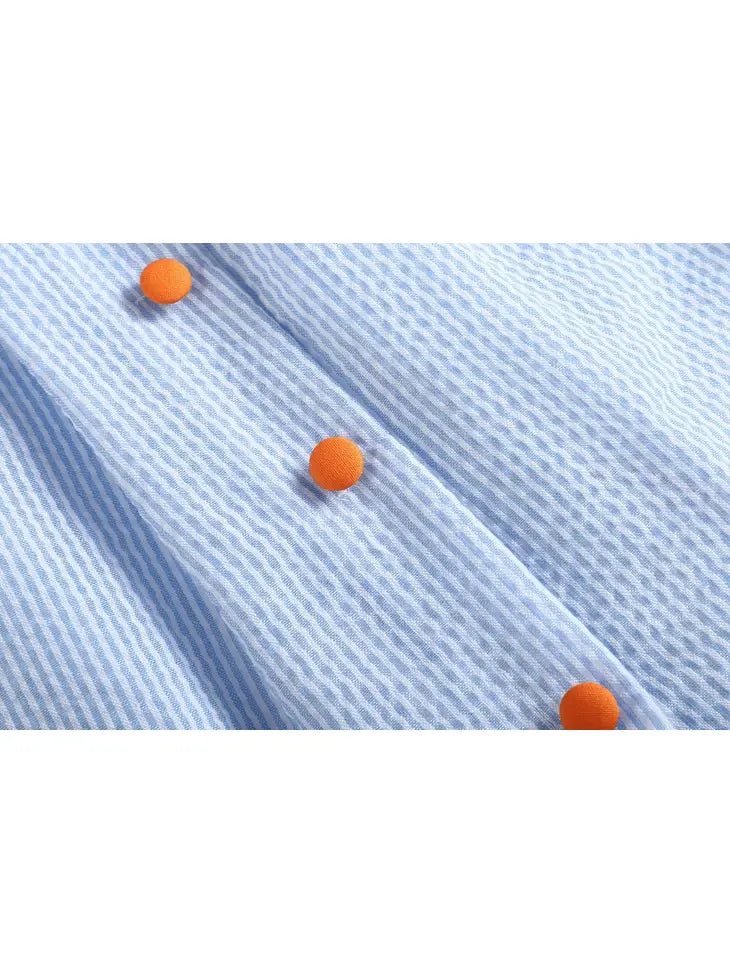 Blue Seersucker Pumpkin Dress