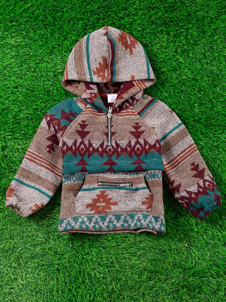 Aztec Hooded Pullover