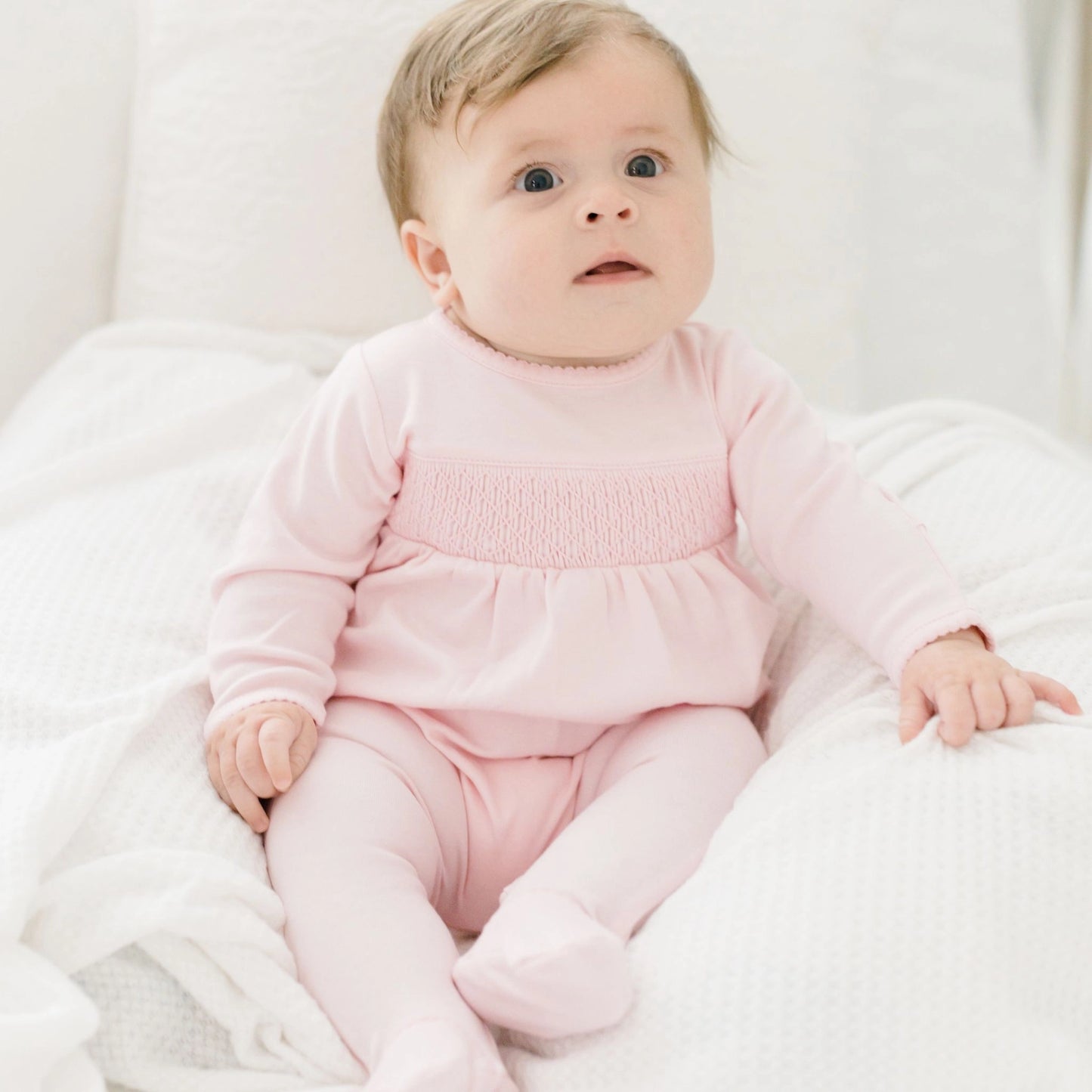 Pink Smocked Footie
