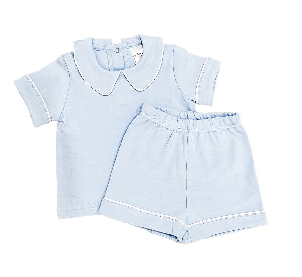 Piping Collar Shorts Set