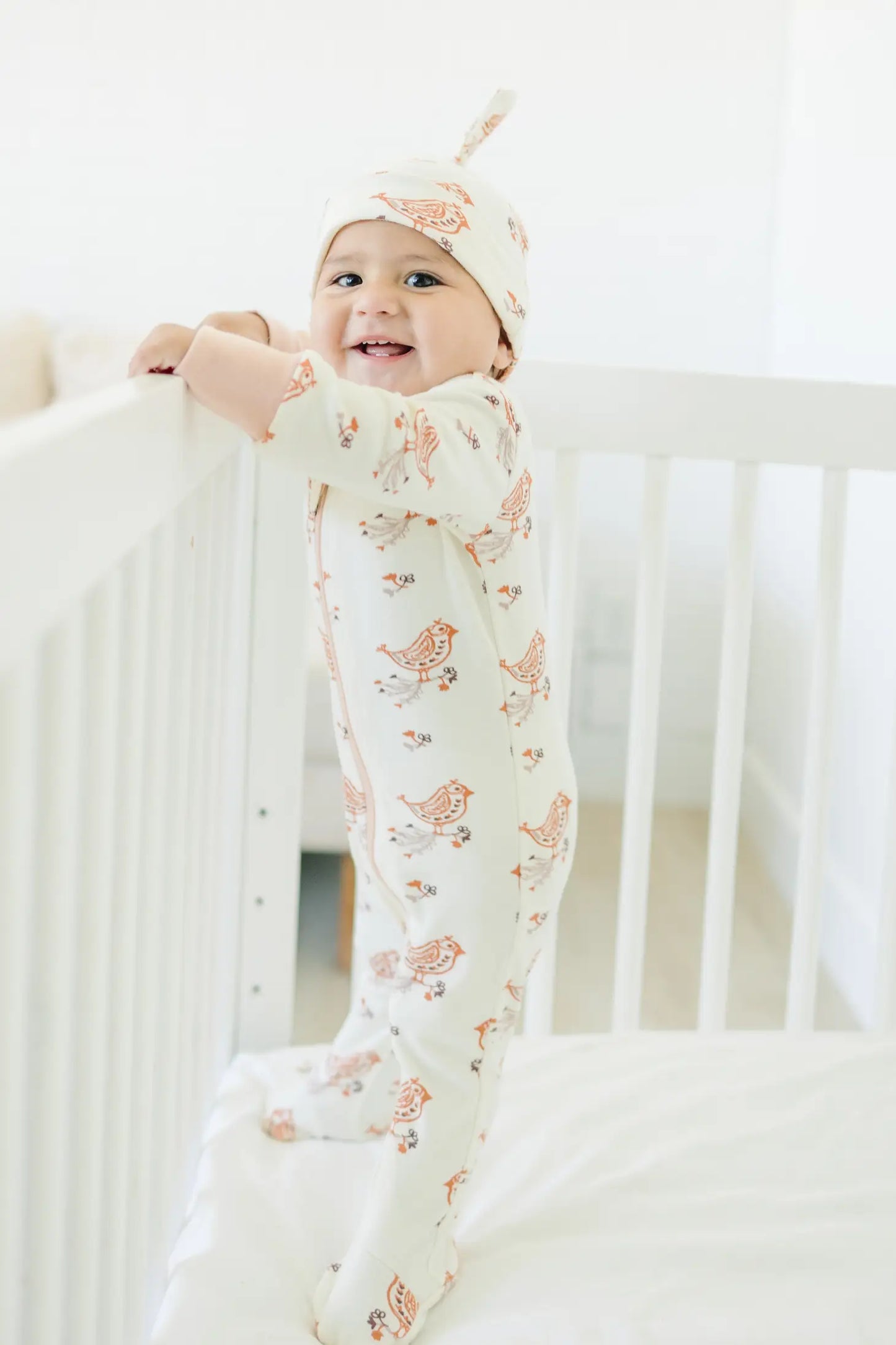 Celadon Quail Organic Baby Footie Pajamas
