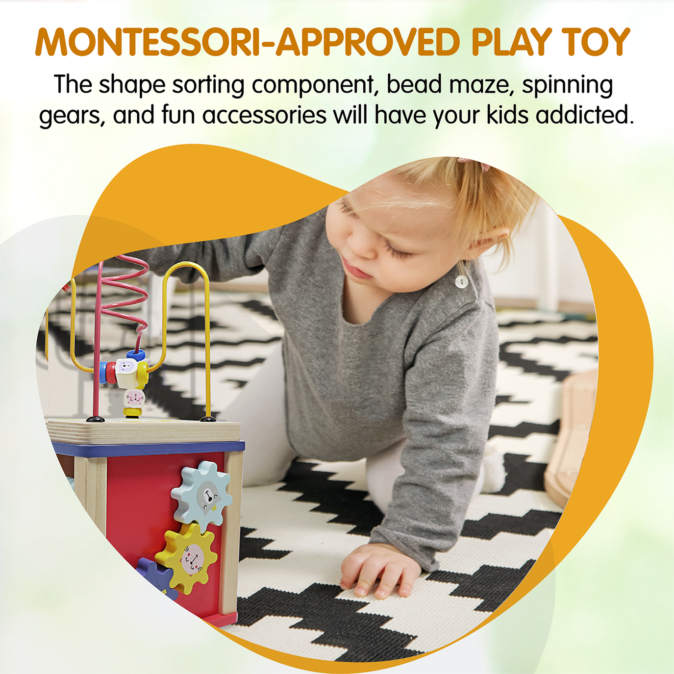 Leo & Friends Wooden Activity Cube - Primary