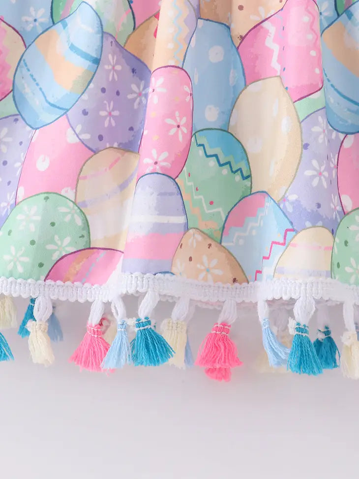Easter Egg Plaid Tassel Dress