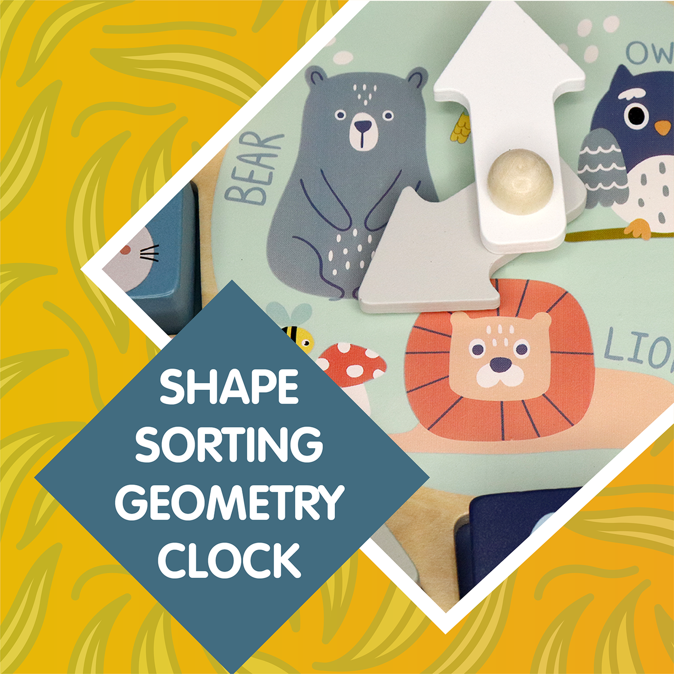 Leo & Friends Shape Sorting Clock