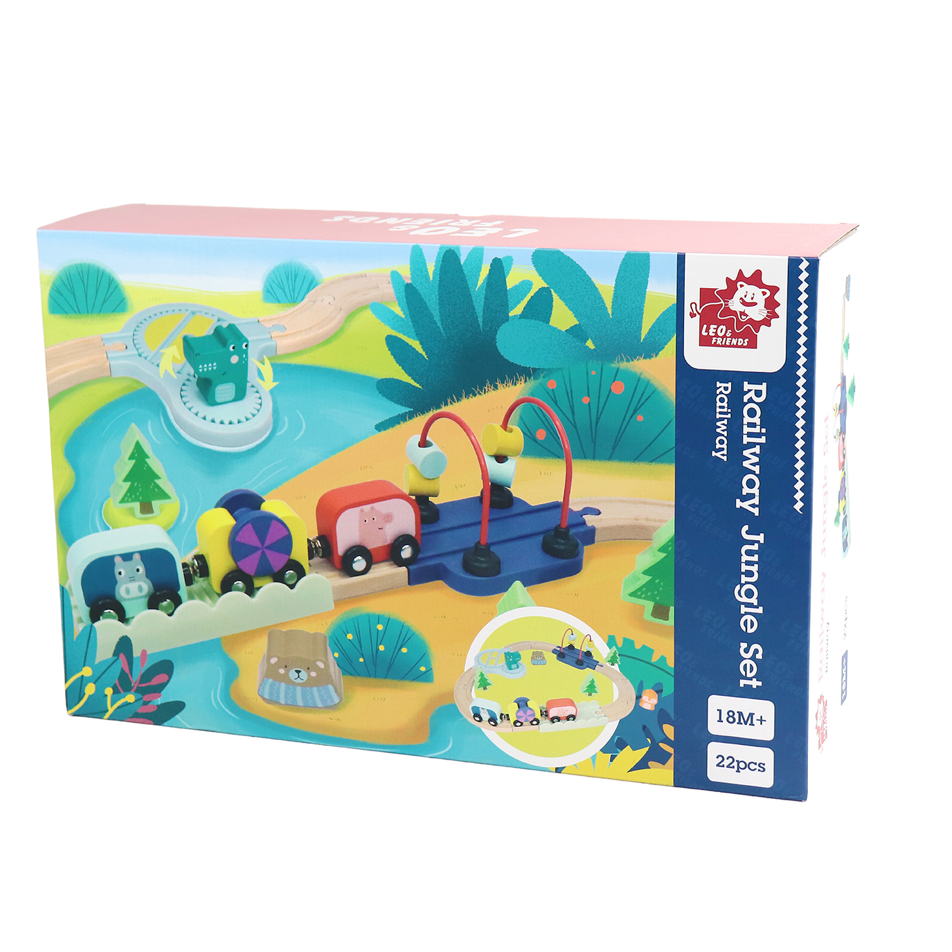 Leo & Friends Wooden Railway Jungle 22pc