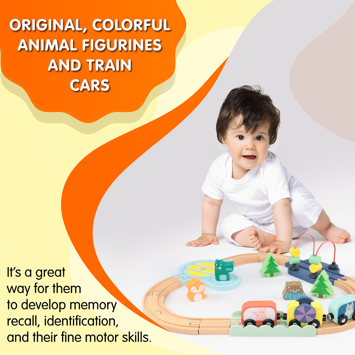 Leo & Friends Wooden Railway Jungle 22pc