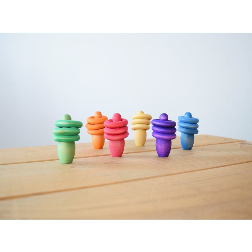 Rainbow Pin & Ring Wooden Stacking Set