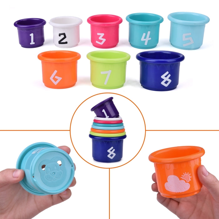 9 PCs Bath Toys for Toddlers, Flower Waterfall Water Station