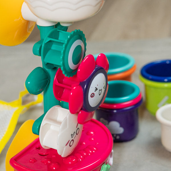 9 PCs Bath Toys for Toddlers, Flower Waterfall Water Station