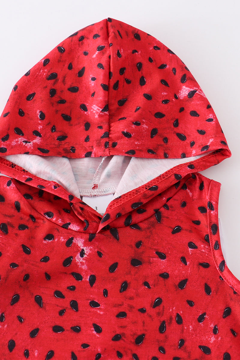 Watermelon Hooded Shorts Set