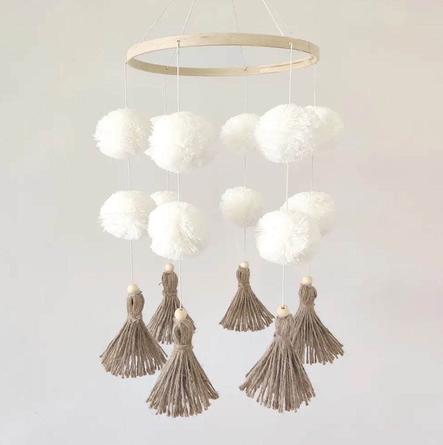 Wooden Beaded Felt Baby Mobile - PomPom