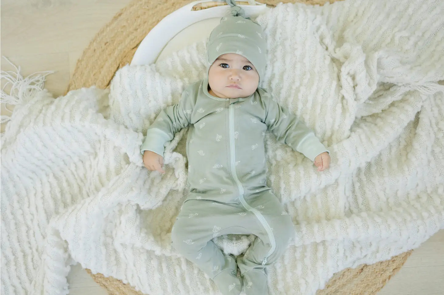 Freshwater Snail Organic Baby Footie Pajamas