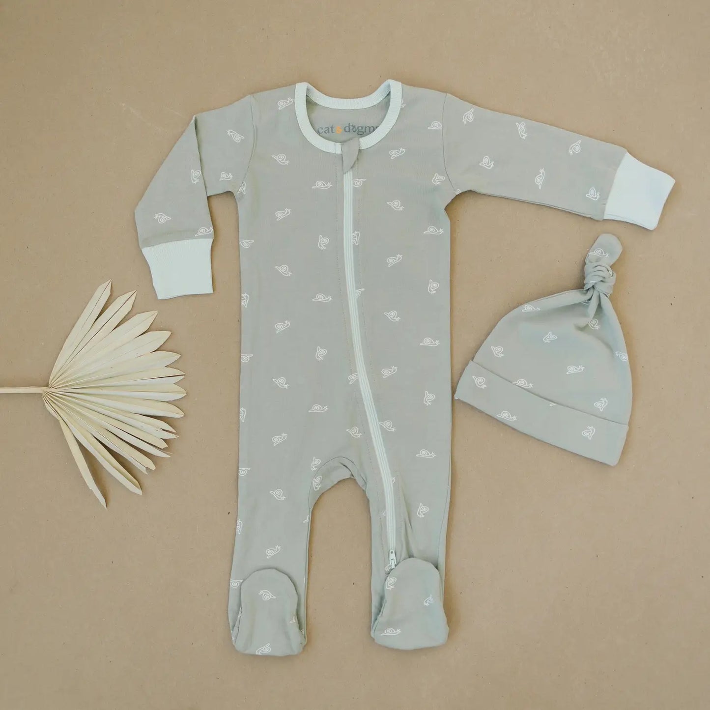 Freshwater Snail Organic Baby Footie Pajamas