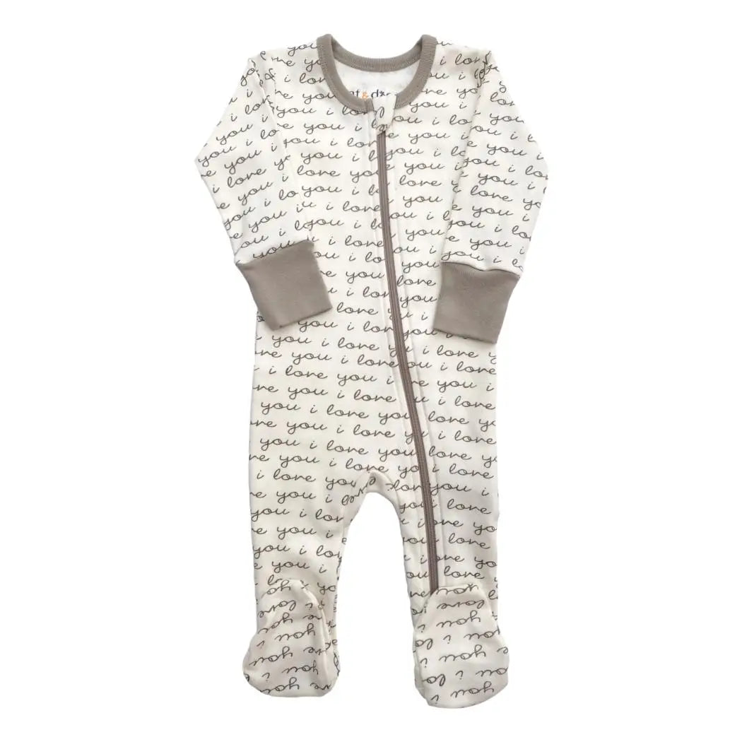 I Love You Organic Baby Footie Pajamas