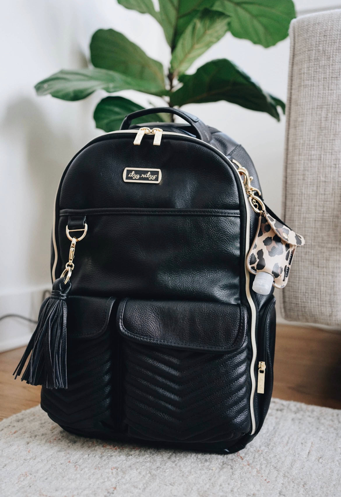 Itzy Ritzy Jetsetter Black Boss Backpack Diaper Bag