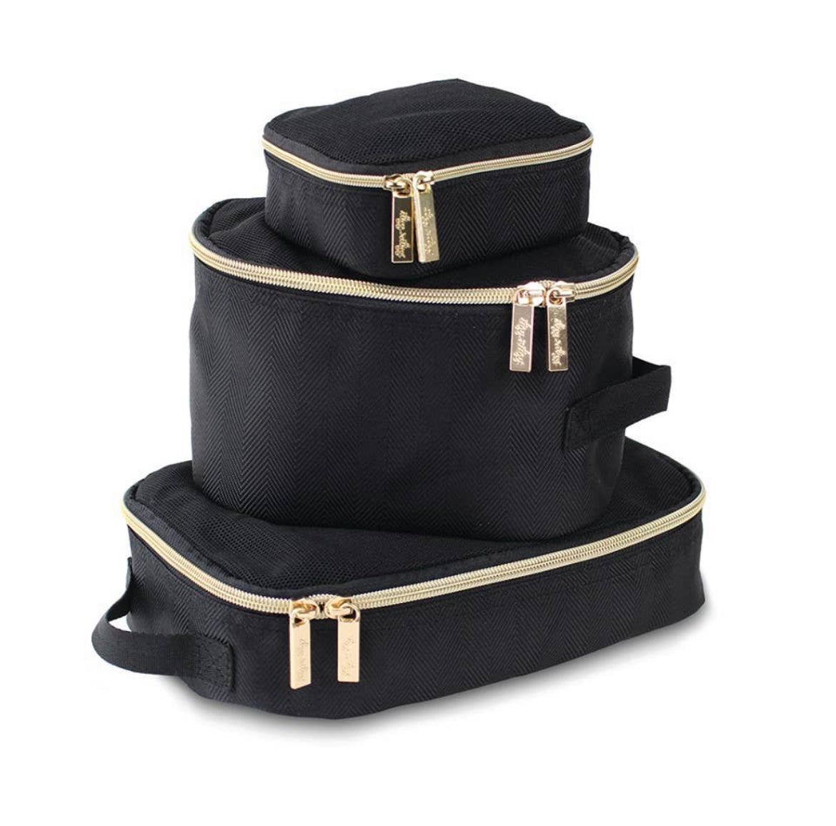 Itzy Ritzy Black Gold Pack Like a Boss Diaper Bag Packing Cubes