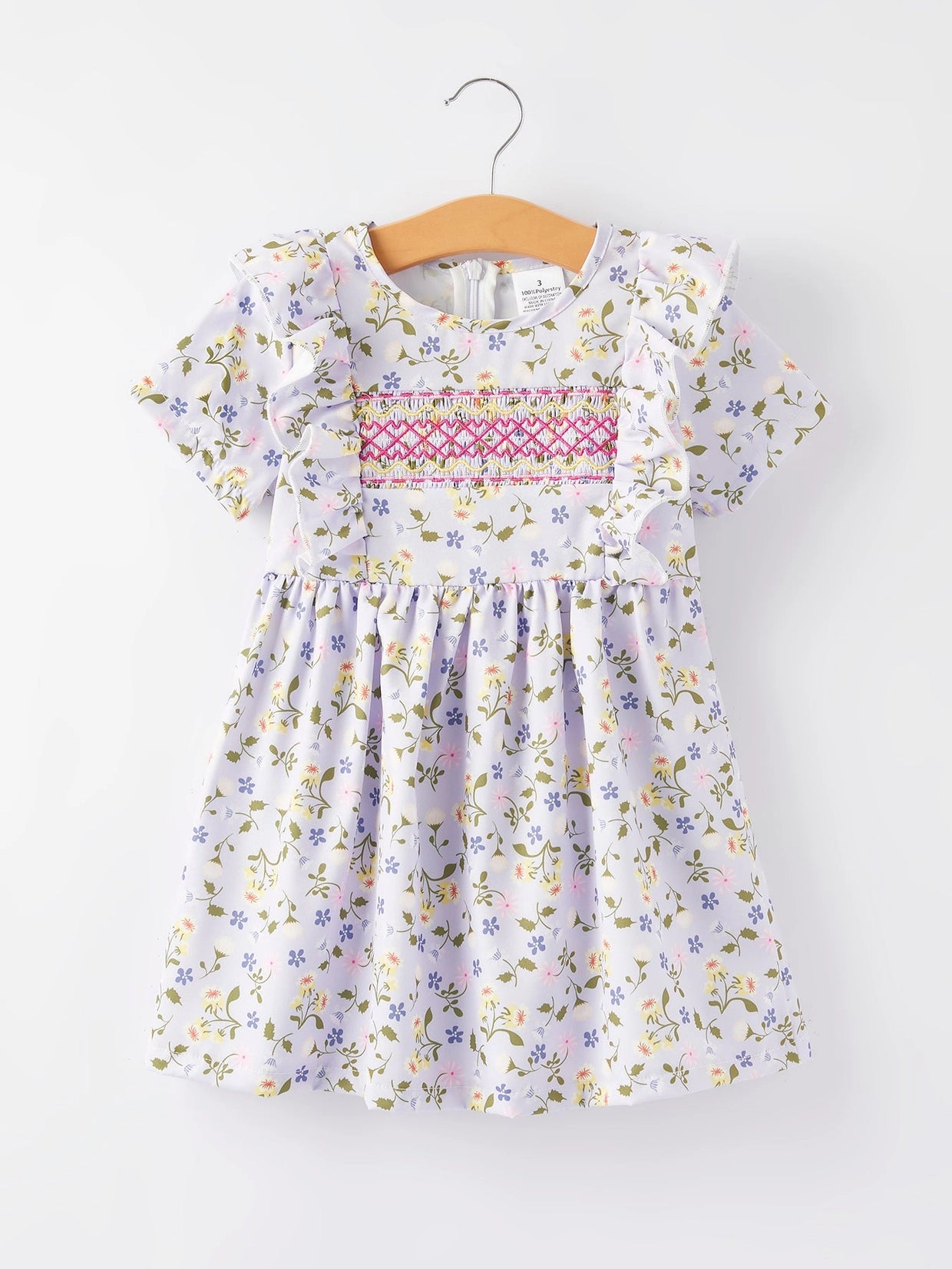 Lavender Smocked Floral Dress