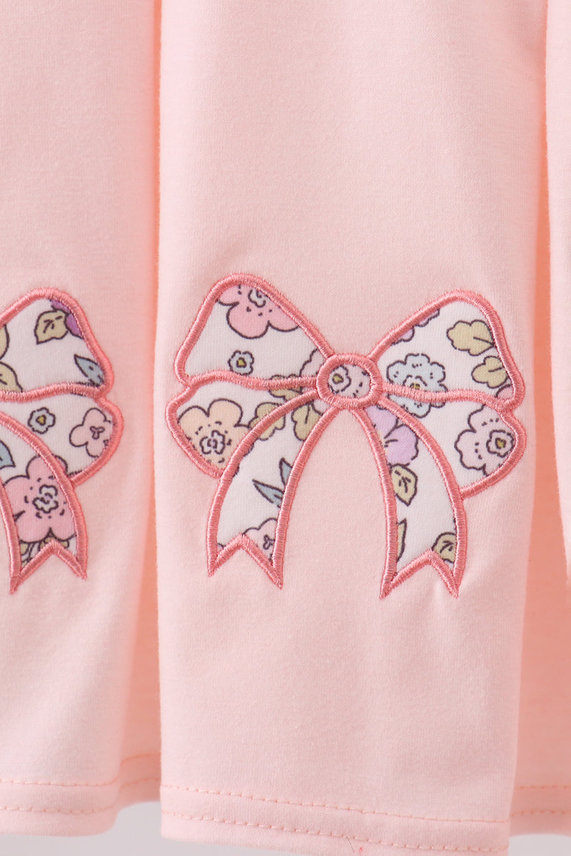 Pink Floral Bow Bloomer Set