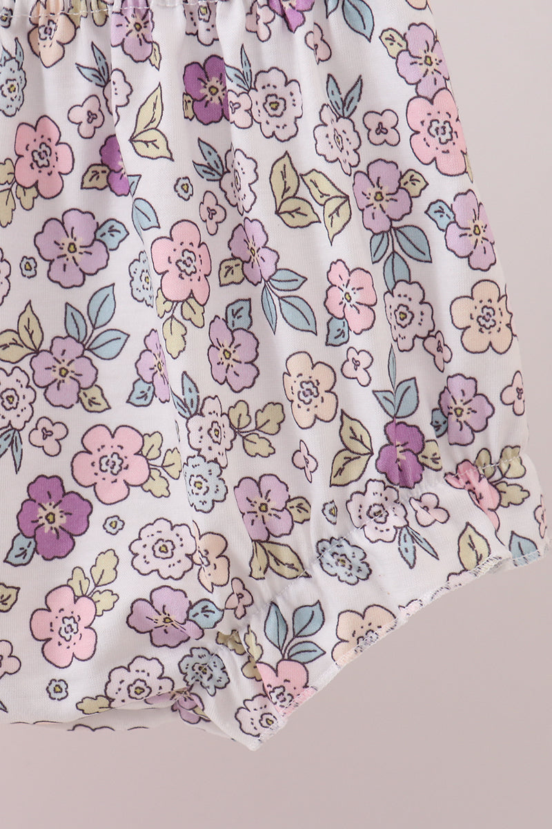 Pink Floral Bow Bloomer Set