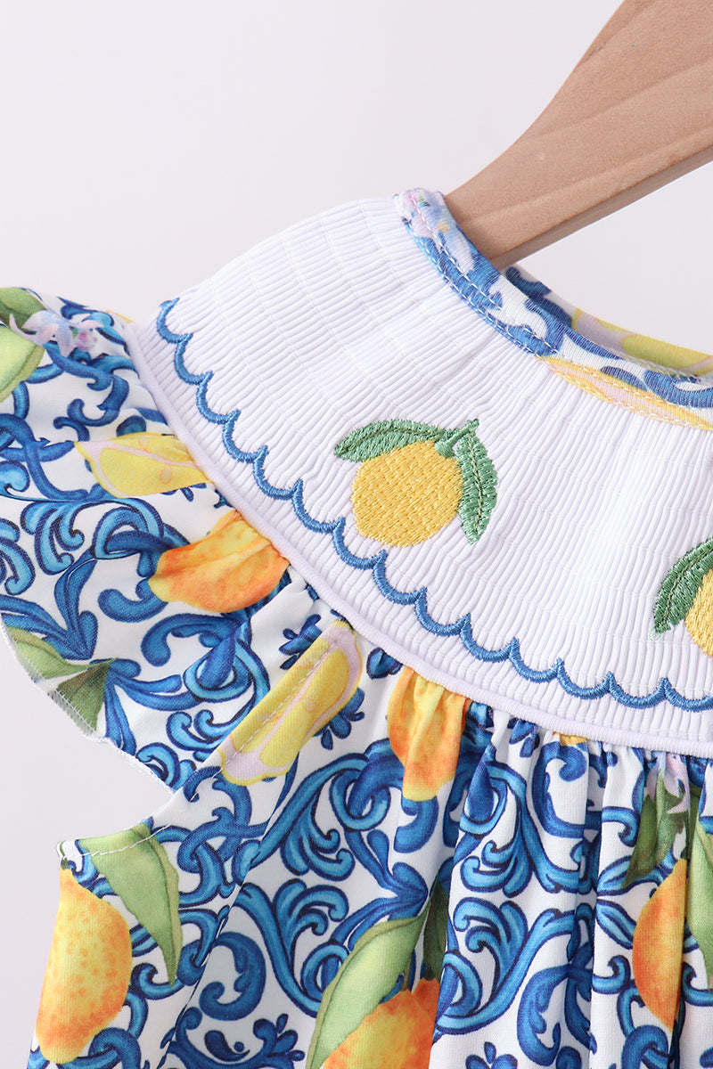 Lemon Smocked Shorts Set