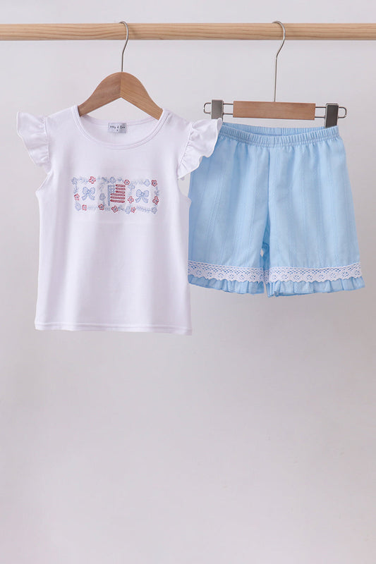 Flag Jacquard Ruffle Set