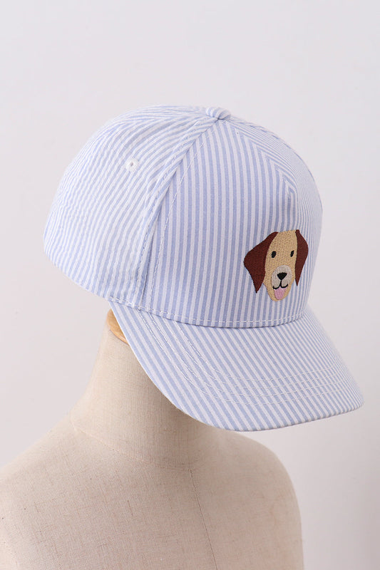 Seersucker Embroidered Cap