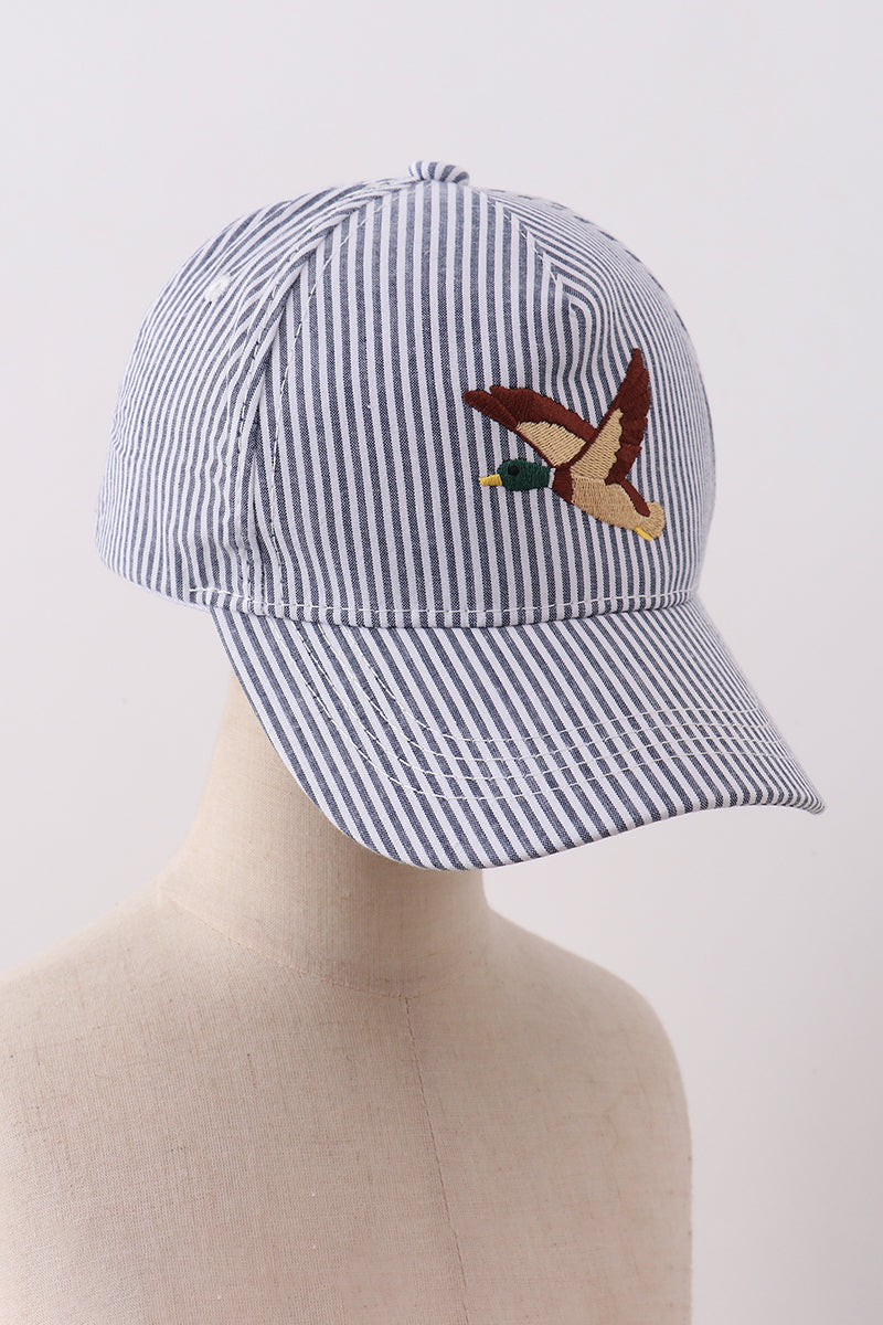 Seersucker Embroidered Cap