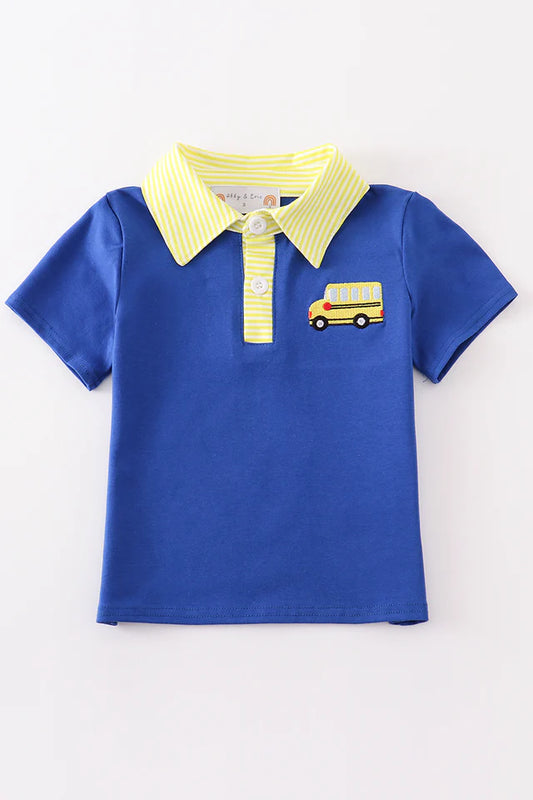 Blue Bus Embroidered Polo