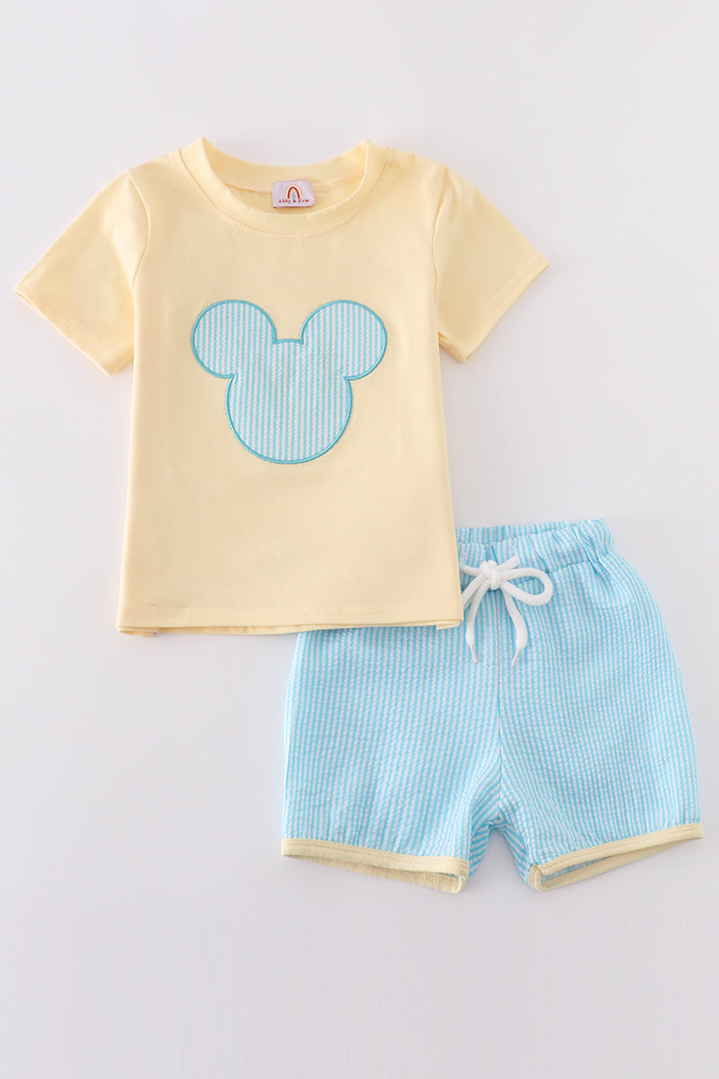 Yellow Mouse Shorts Set