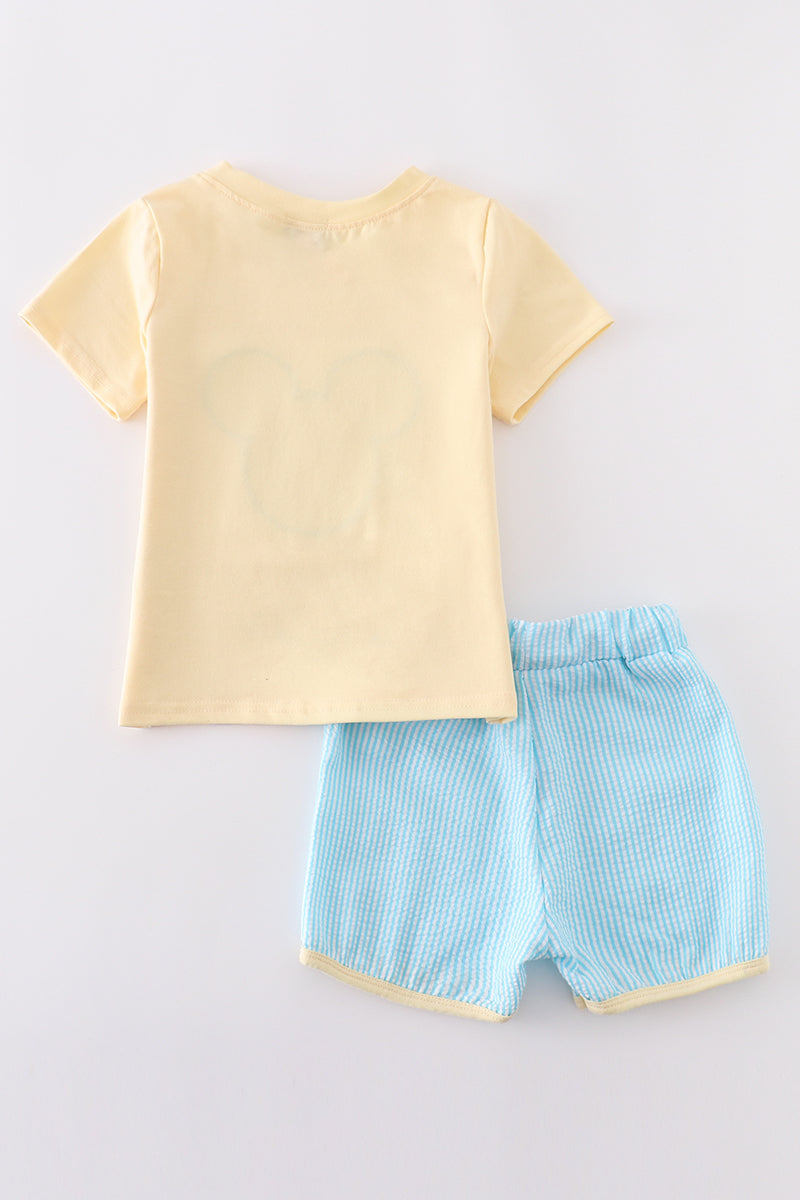 Yellow Mouse Shorts Set