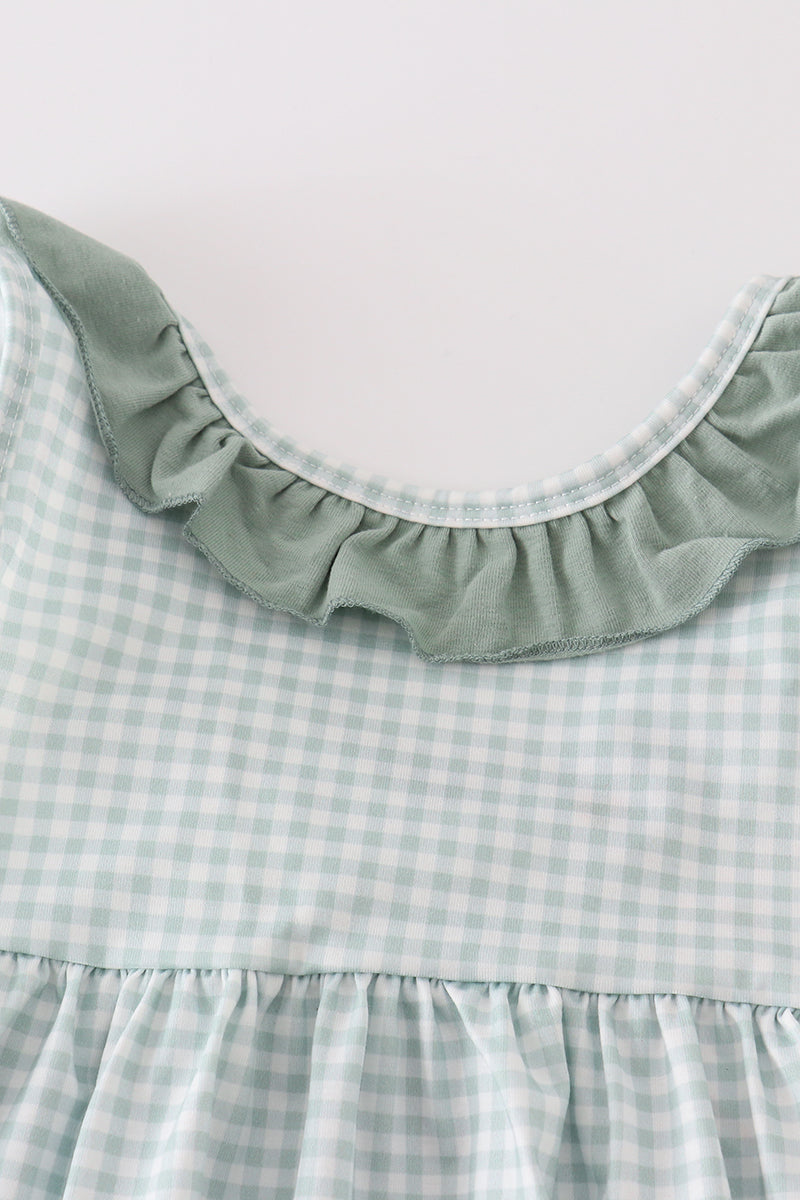 Green Gingham Ruffle Set