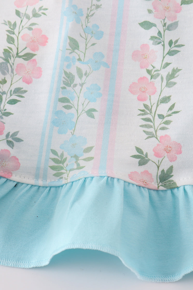 Blue Floral Bloomers Set