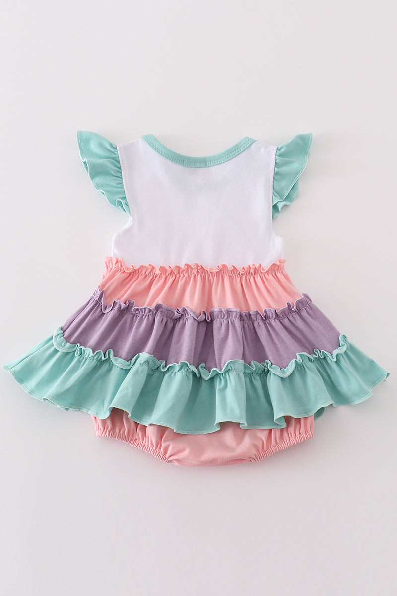 Multicolor Tiered Bubble Dress