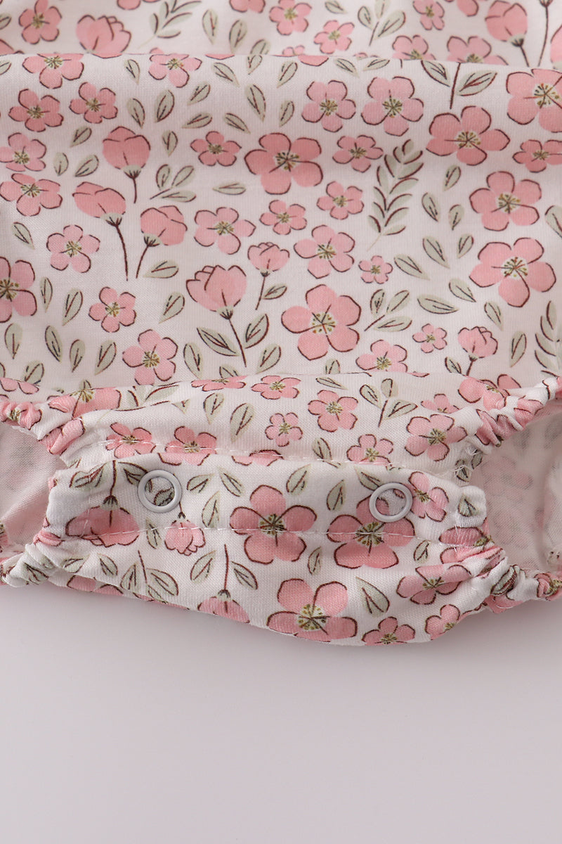 Floral Pumpkin Smocked Bubble