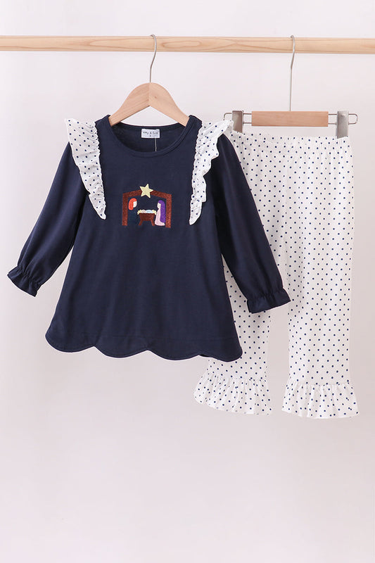 Girls Navy Nativity Set
